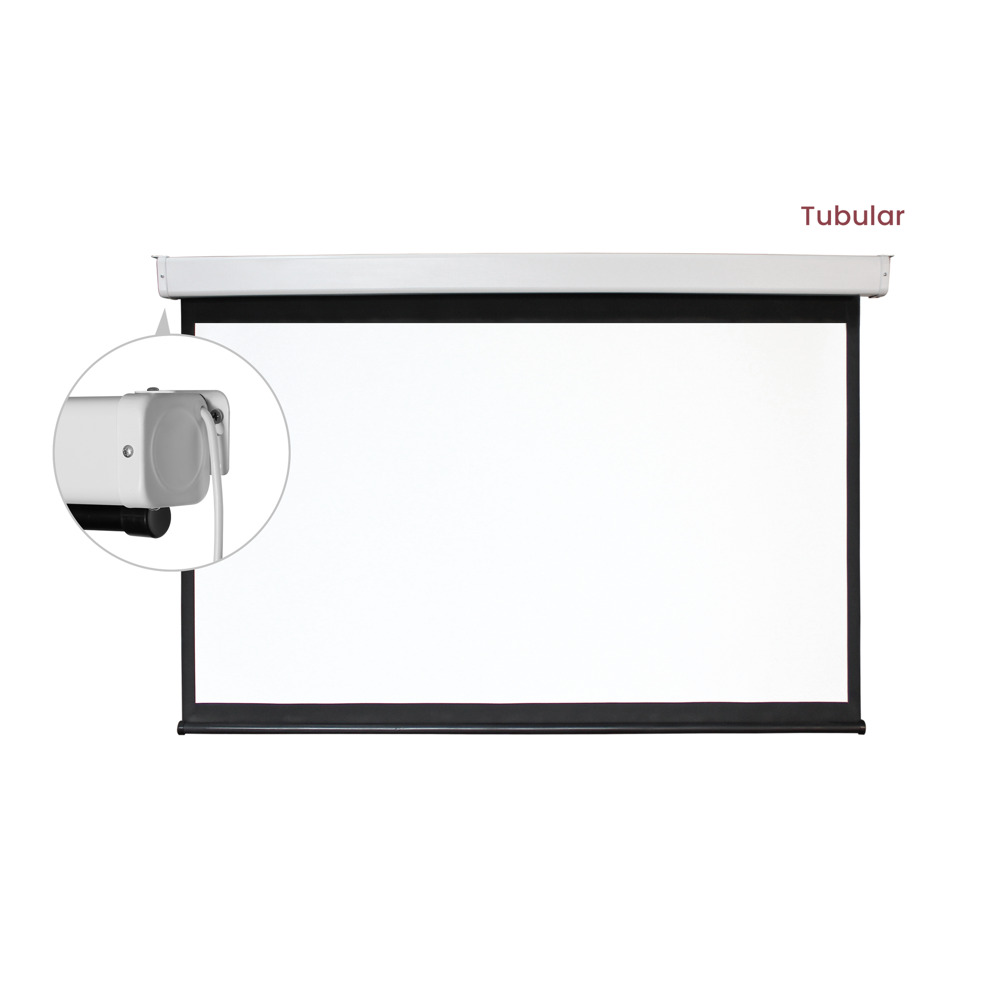 VSYS VSPS100-M motorized electric projection screen with tubular motor housing