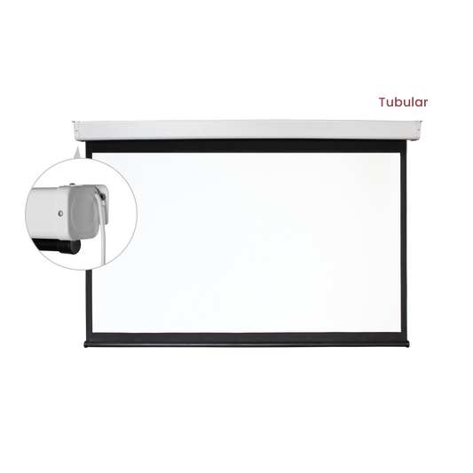 VSYS VSPS100-M motorized electric projection screen with tubular motor housing
