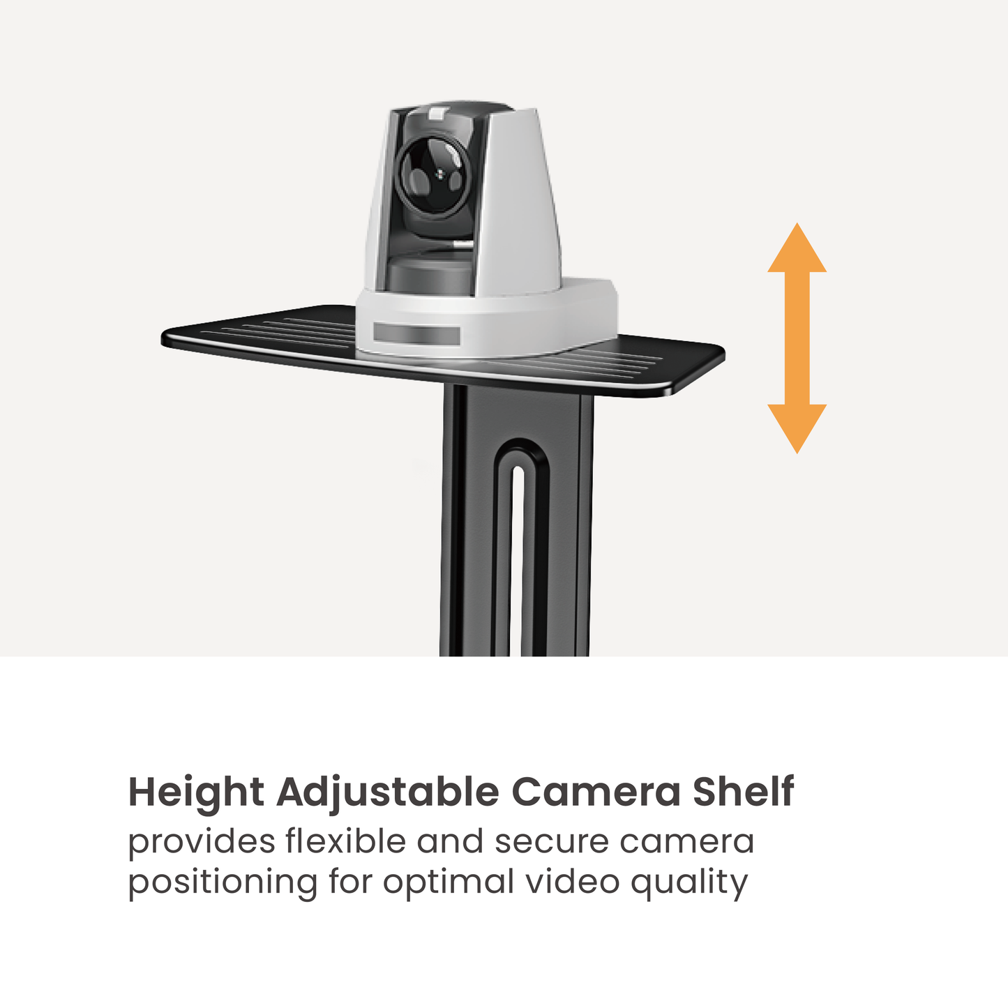 VSYS VTL18H-610TW height-adjustable camera shelf feature