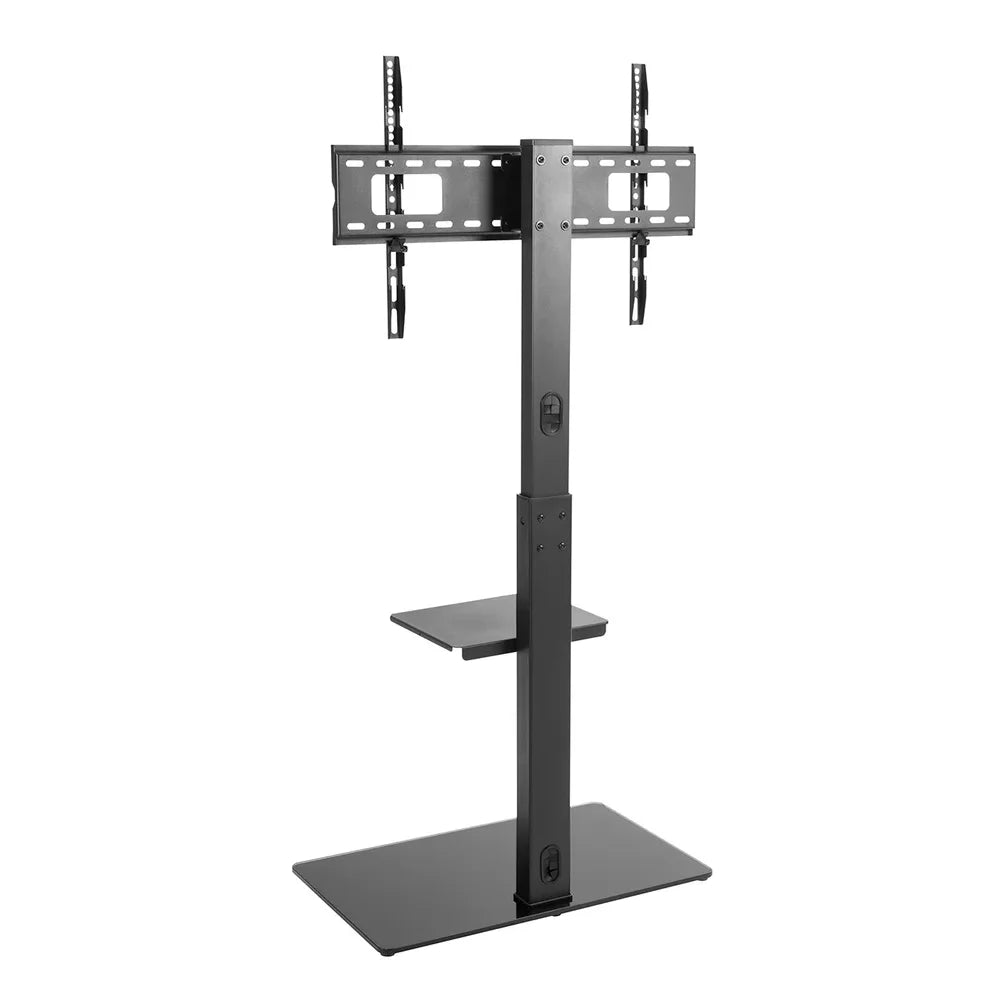 SH-18FS TV floor stand with single shelf, rear angle view