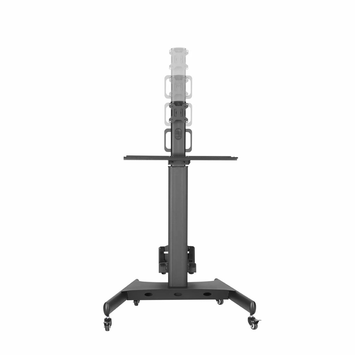 SH-MW01FS sit-stand mobile workstation, front view with VESA mount detail