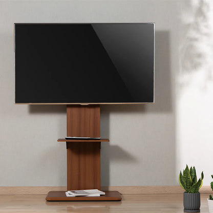 SH-20FS modern slim TV floor stand with TV mounted in living room setting