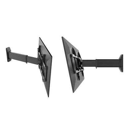 SH-460P aluminium slim sliding full-motion TV wall mount, retracted and extended side views
