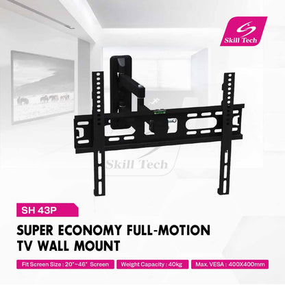 SH-43P super economy full-motion TV wall mount in room setting