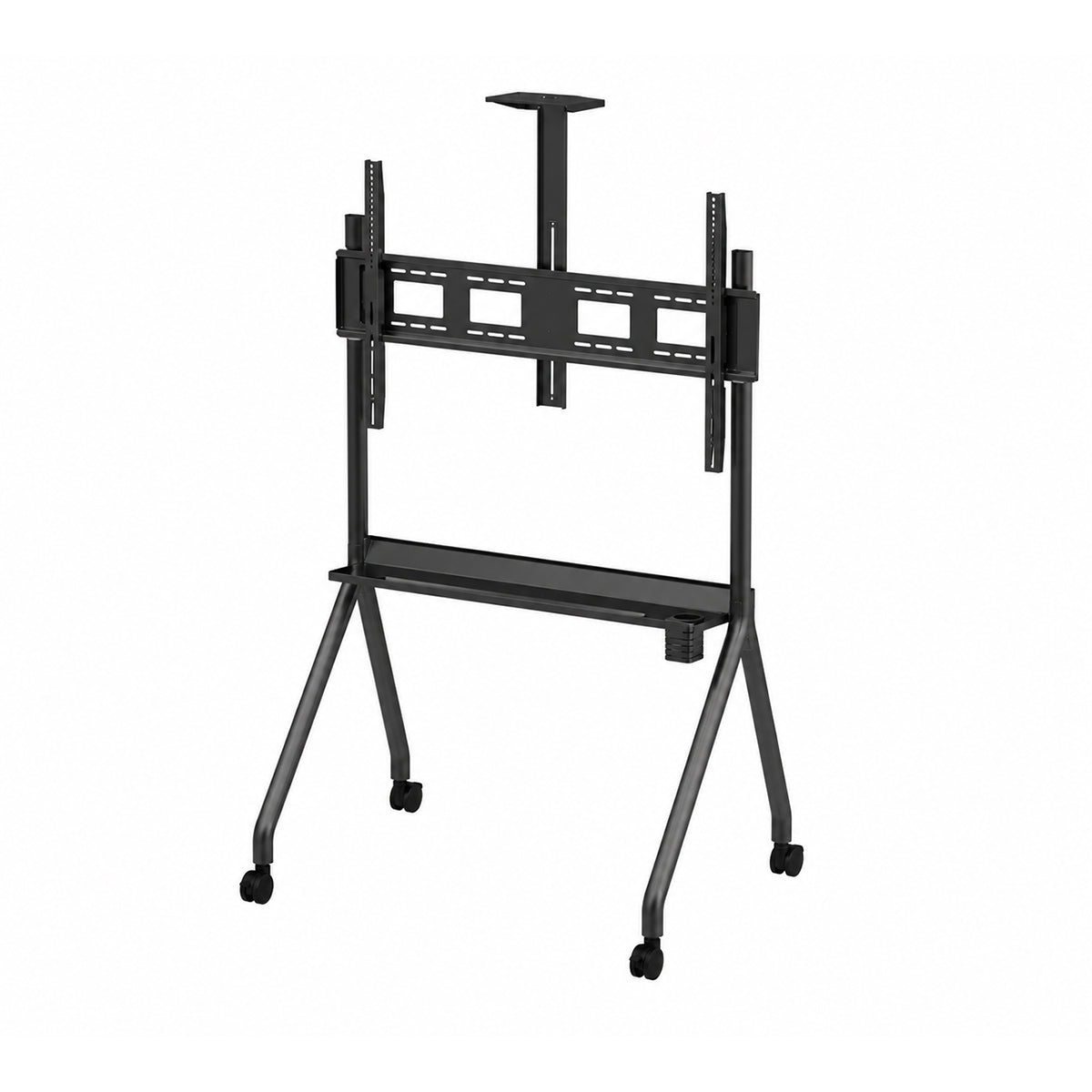 DG-115B-FS heavy-duty mobile TV stand, front view