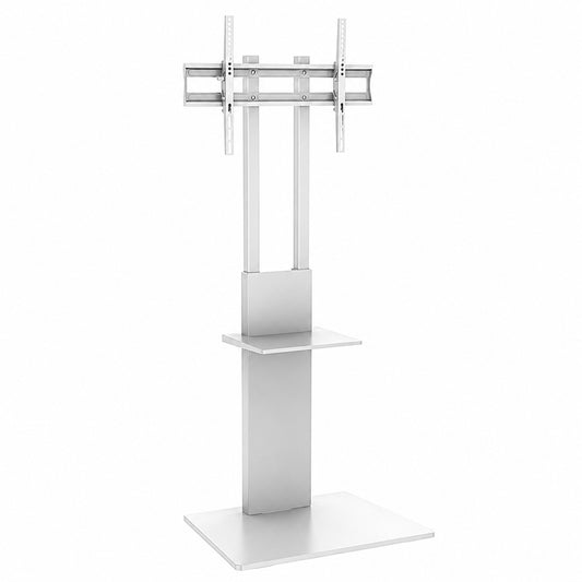 SH-16-46TDA modern slim TV floor stand, matte black front view