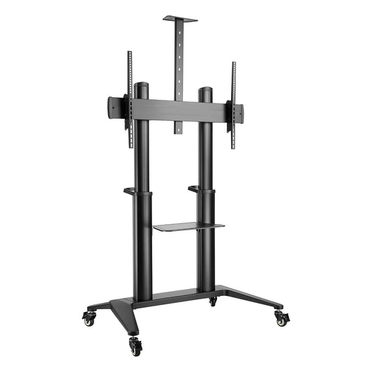 SH1900-120B ultra-modern large screen aluminum TV cart, front angle view