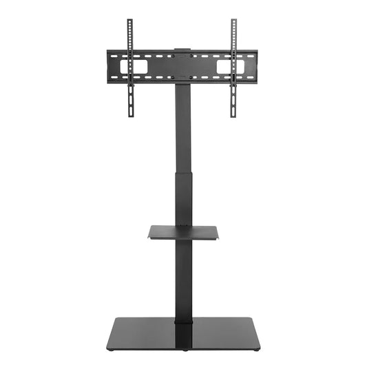 SH-18FS TV floor stand with single shelf, front angle view
