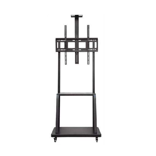 SH-75BFS ultra-heavy duty steel mobile TV stand, front view