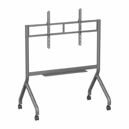 SH-117FS professional heavy-duty TV cart, gunmetal grey, angled view