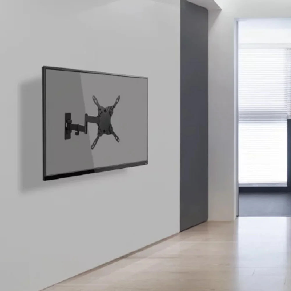 SH-23P low cost full-motion TV wall mount with TV extended in hallway setting
