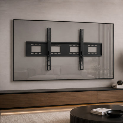 SH-1100F extra large heavy-duty fixed TV wall mount with large display installed