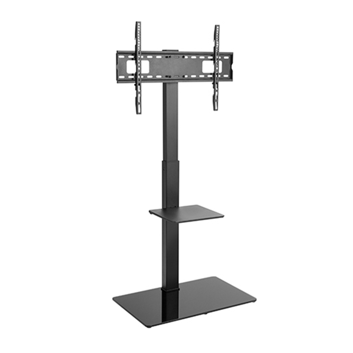 SH-18FS TV floor stand with single shelf, front view