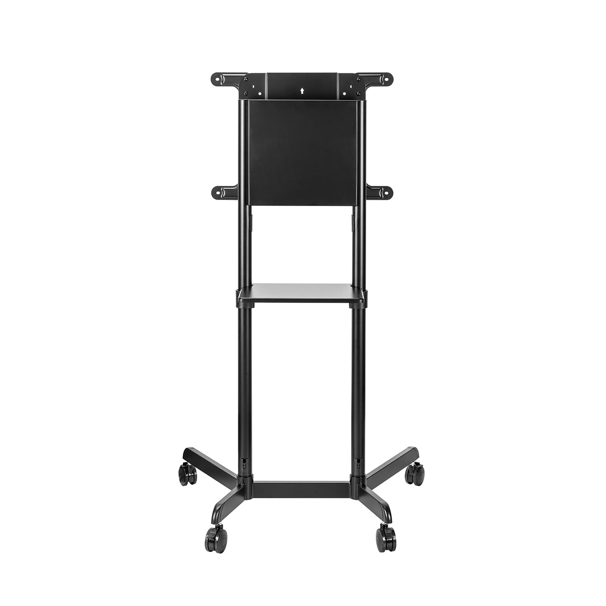 SH-046RMSB rotating mobile TV floor stand, angled view