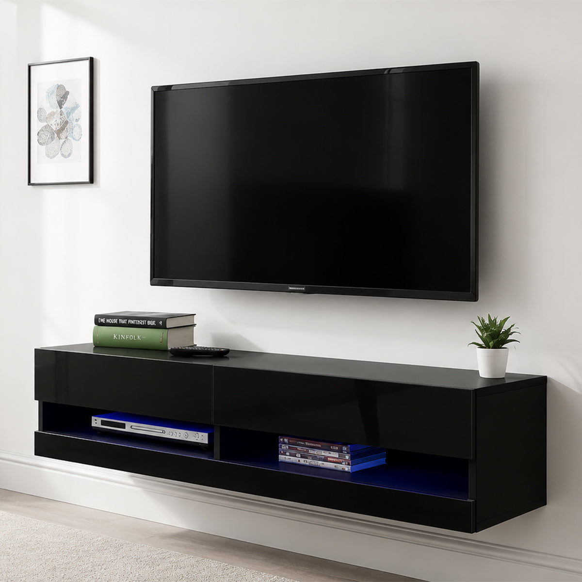 SH-41F fixed LCD LED curved TV wall mount with display installed