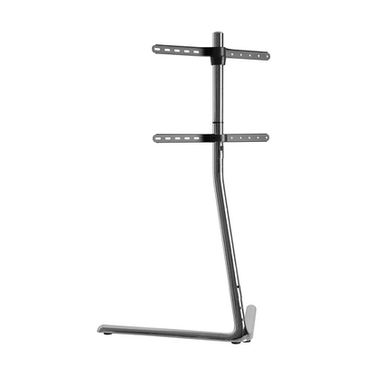 SH-ST46C chrome plated slender V-base studio TV floor stand, angled side view