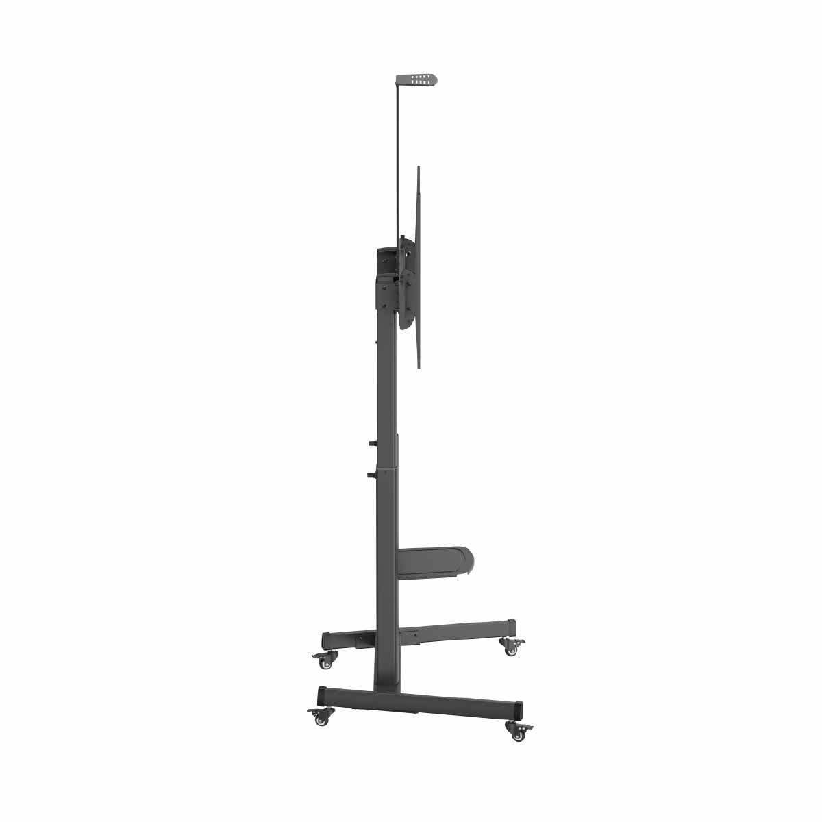 SH-666TB telescopic steel TV cart, side profile view