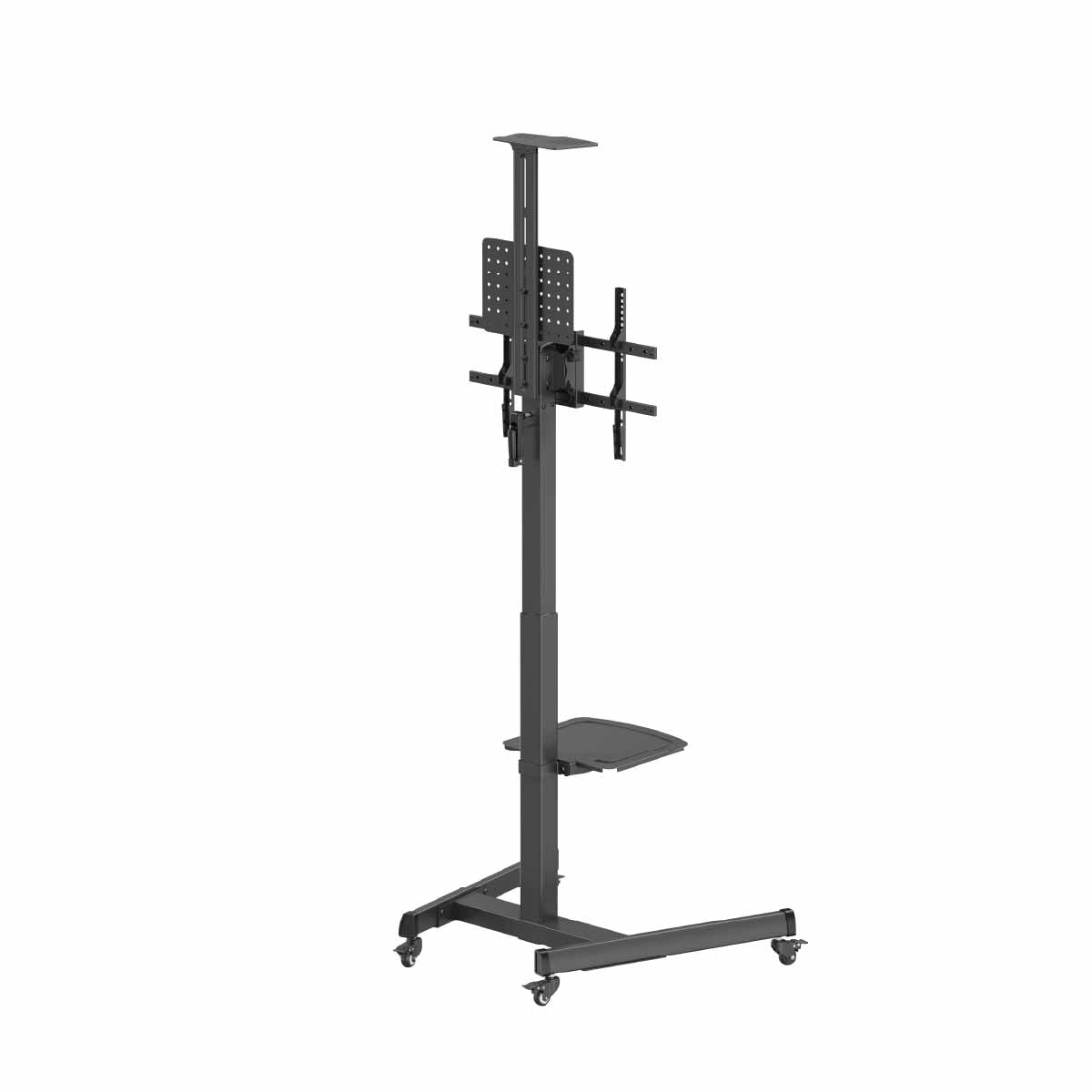 SH17H-46TW crank-adjustable steel TV cart, front view