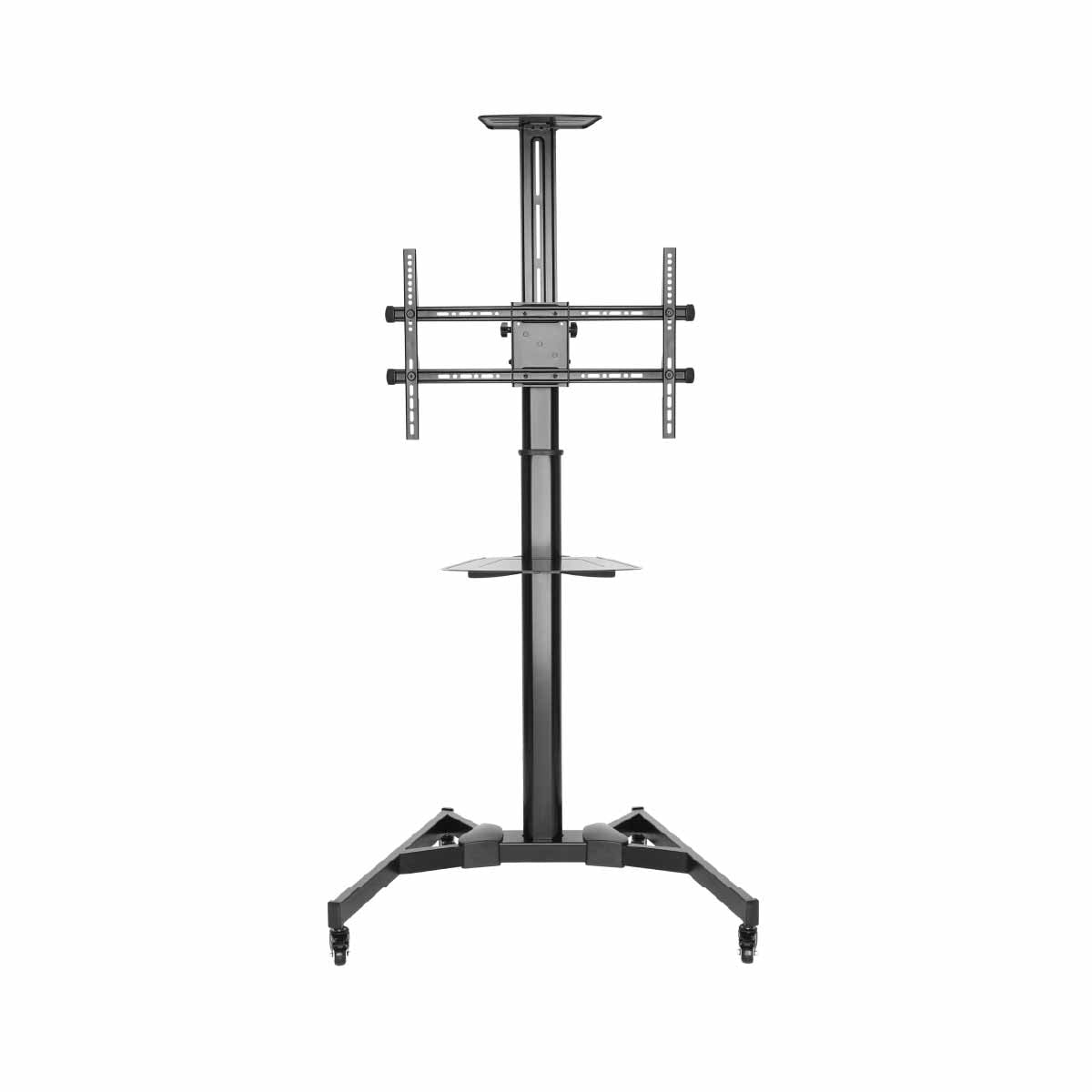 SH-0370FS telescopic height-adjustable TV cart, front view