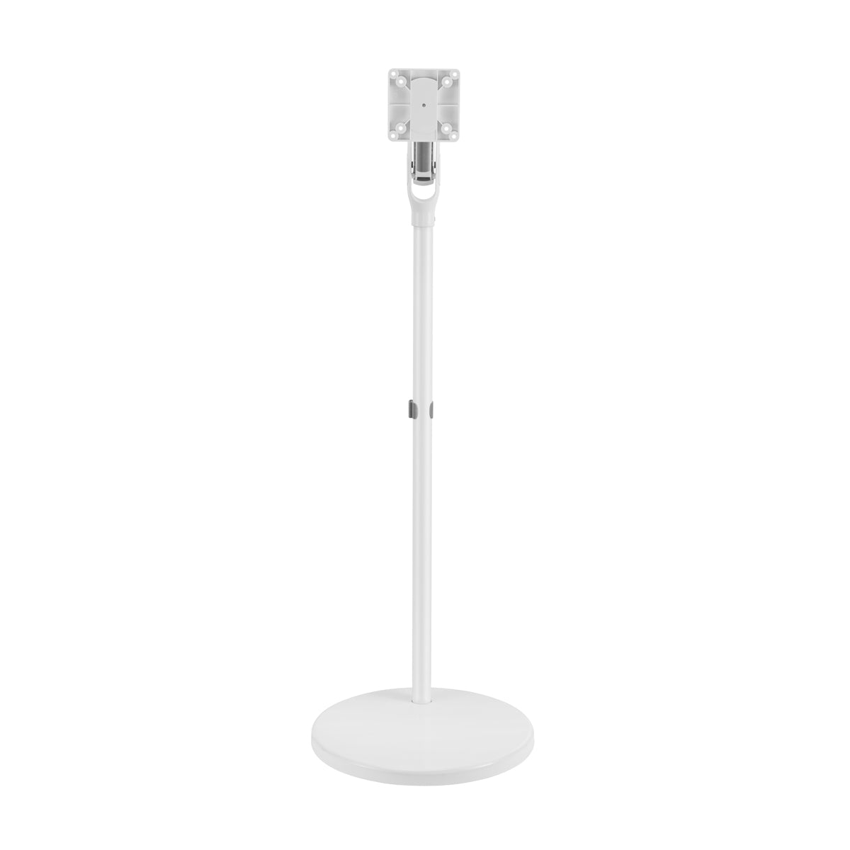 SH38-11TW-FS matte white mobile spring-assisted display floor stand, front view