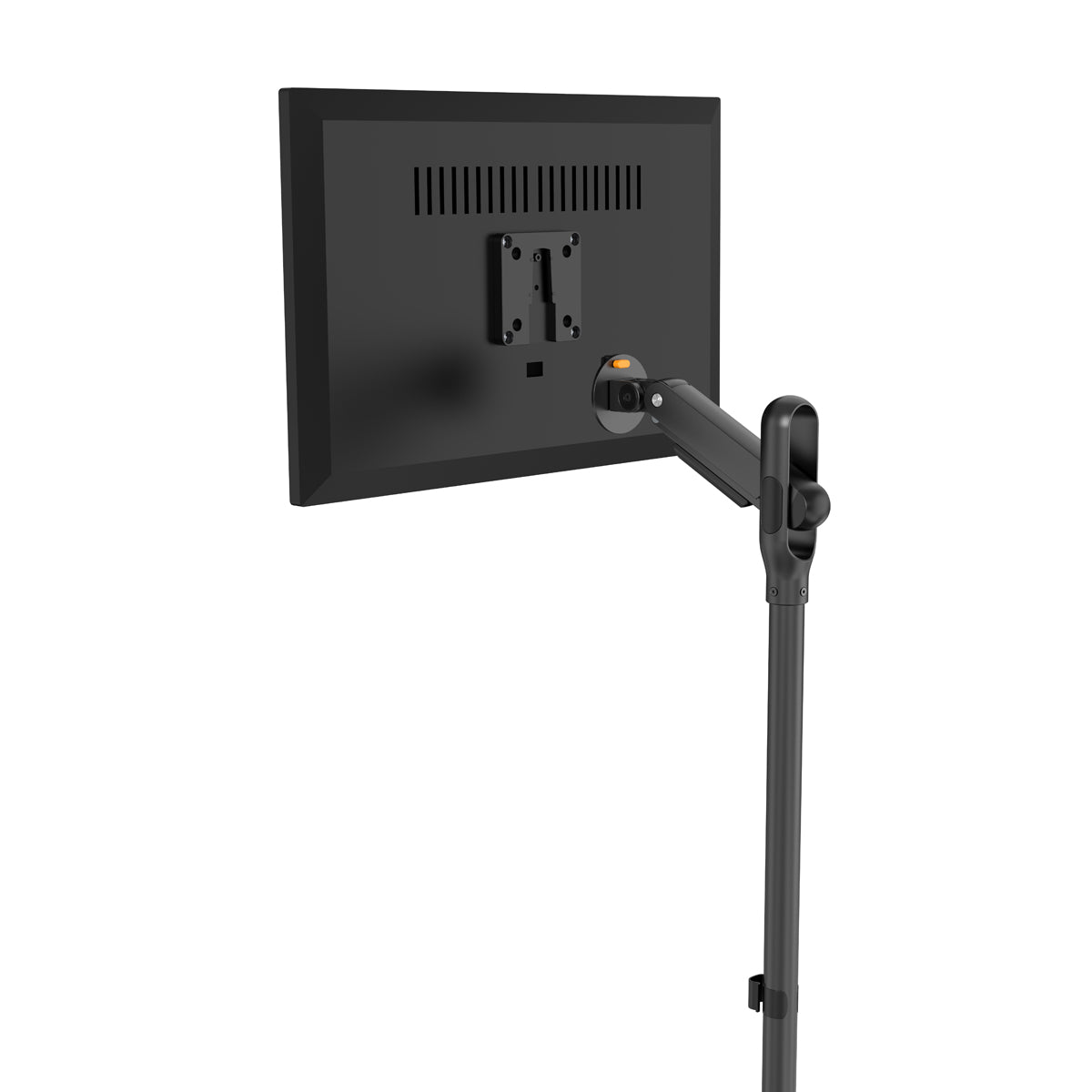 SH38-11TB-FS mobile spring-assisted display floor stand, VESA mount detail
