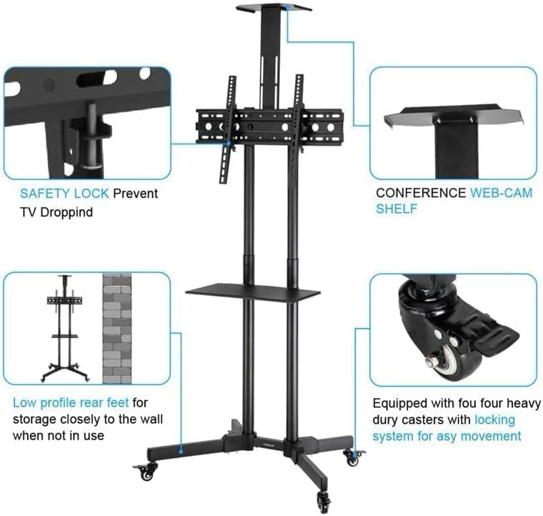 IBX-1500 mobile TV trolley shelf detail
