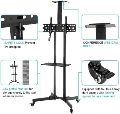IBX-1500 mobile TV trolley shelf detail