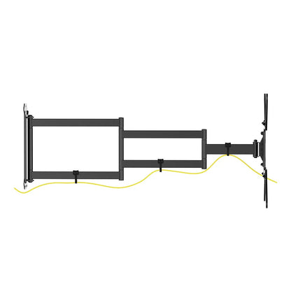 SH-449P extra long arm full-motion TV wall mount, top view showing cable routing
