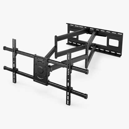 SH-1016P heavy-duty full-motion TV wall mount, front angle showing rail brackets