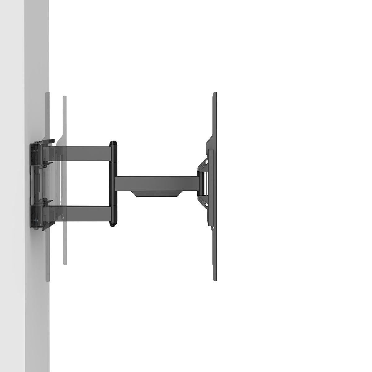 SH-126P heavy-duty full-motion TV wall mount, side profile view