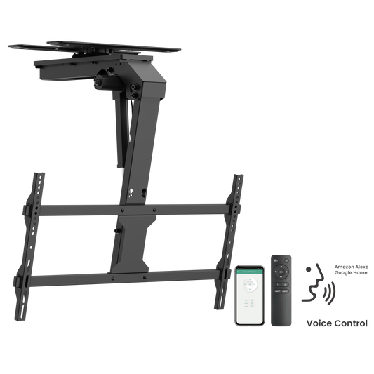 VSYS VCM-M0748DS motorized ceiling TV mount with app and remote