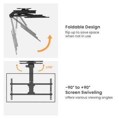 VSYS VCM-M0748DS foldable design and screen swiveling feature