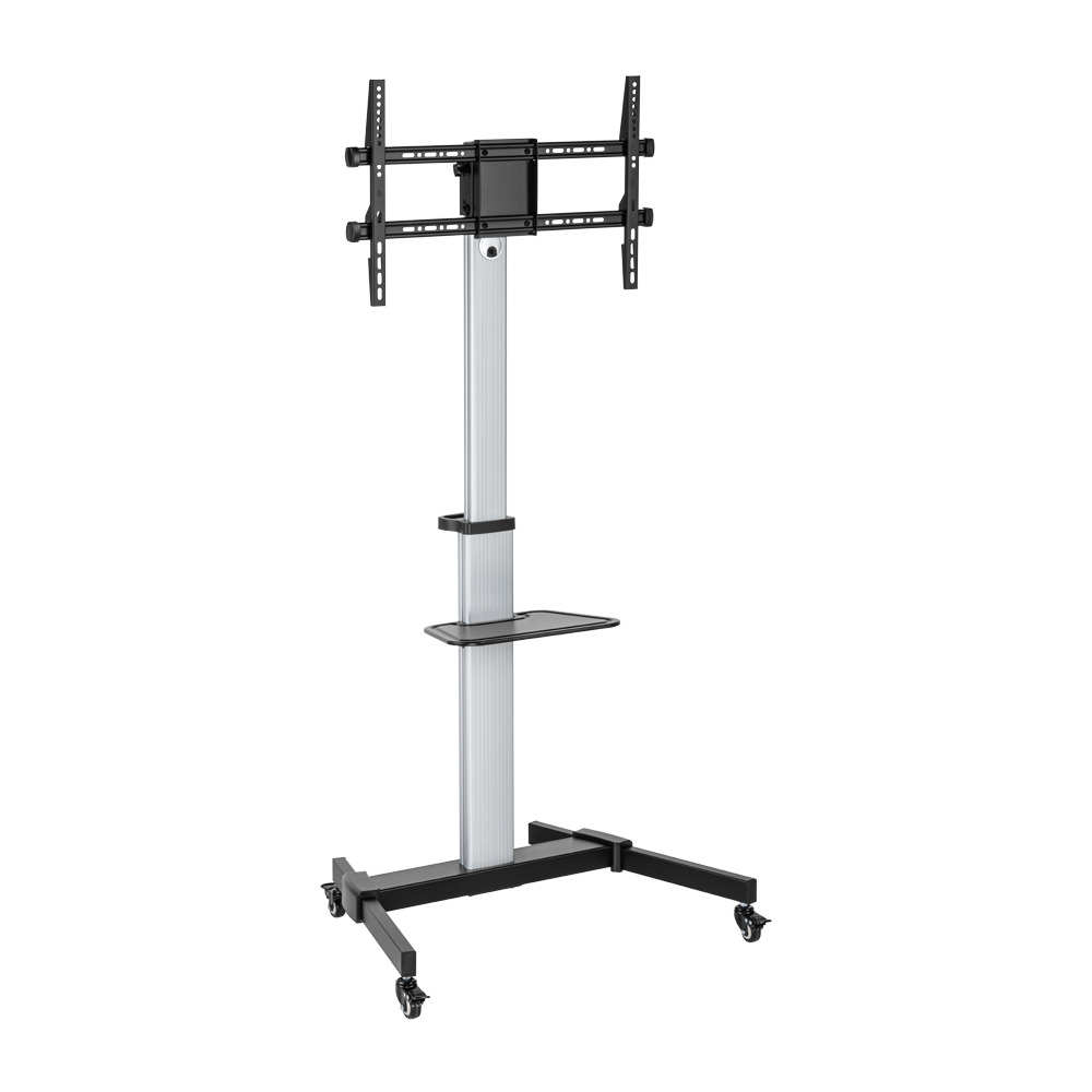 VSYS VFS44-46TW mobile TV cart stand, silver and black