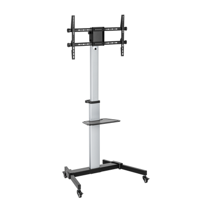 VSYS VFS44-46TW mobile TV cart stand, silver and black