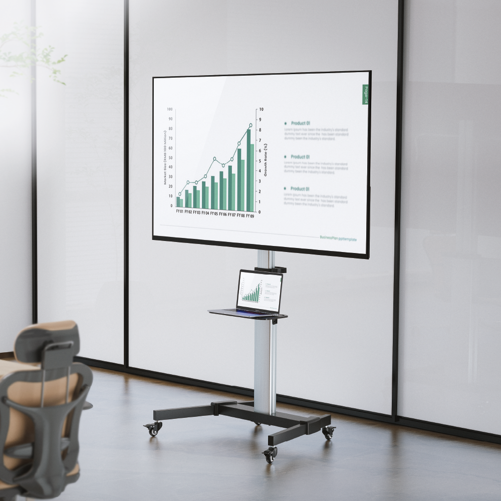VSYS VFS44-46TW cart in use for an office presentation