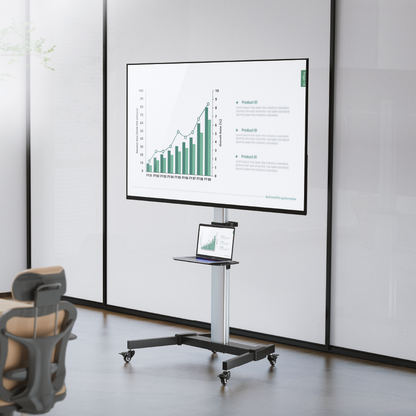 VSYS VFS44-46TW cart in use for an office presentation