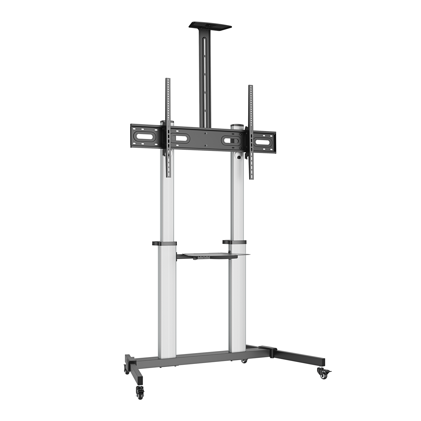 VSYS VFS44-610TW mobile TV cart stand, angled view