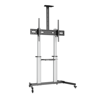 VSYS VFS44-610TW mobile TV cart stand, angled view