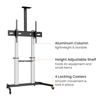 VSYS VFS44-610TW cart in use for a boardroom presentation
