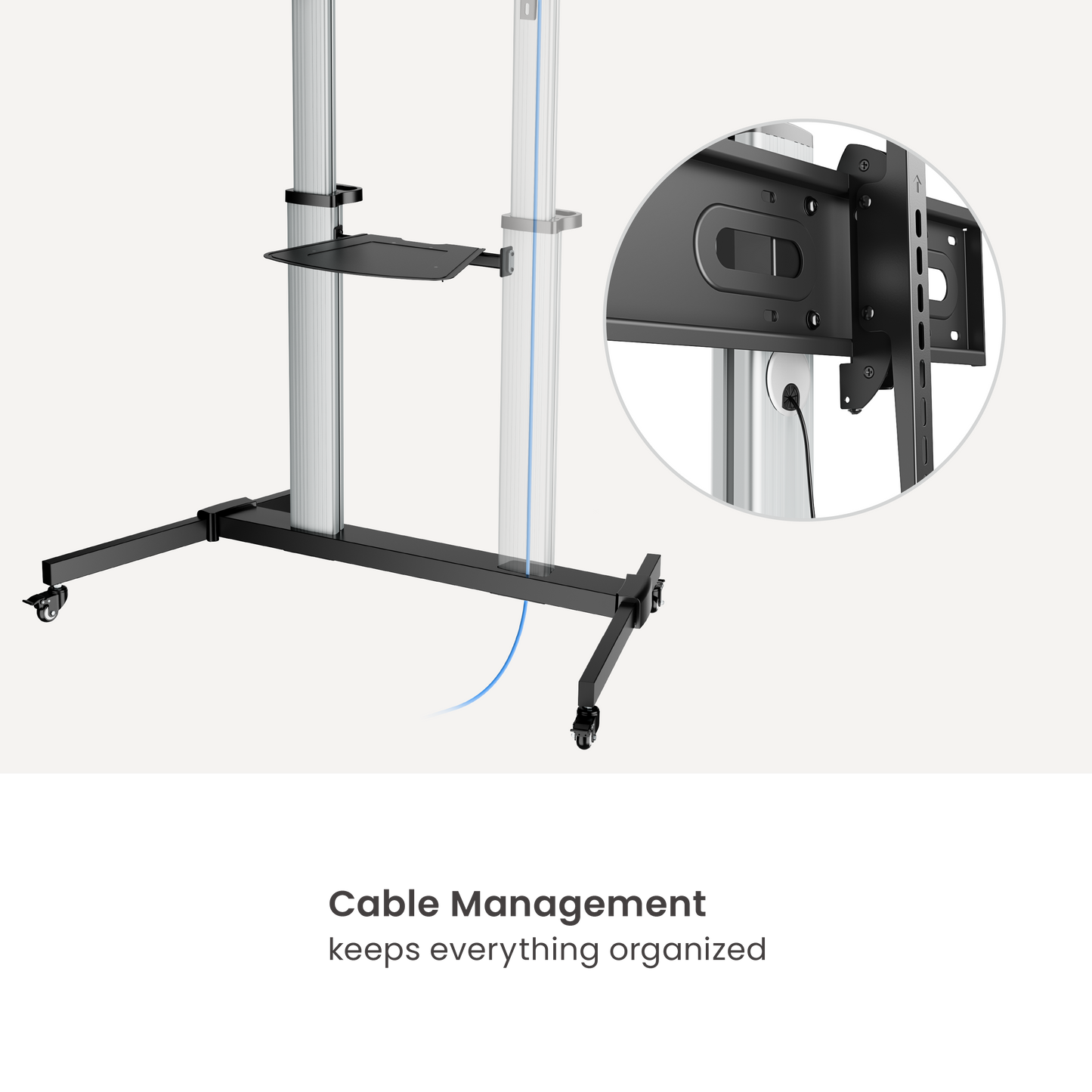VSYS VFS44-610TW aluminum column and height adjustable shelf feature