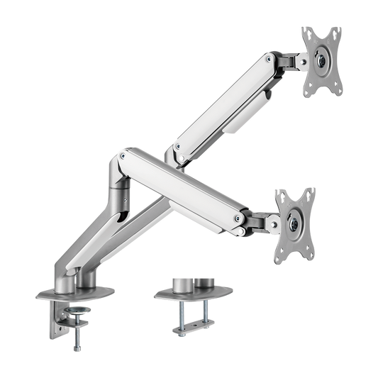 VSYS VMAE-C024WS dual monitor spring-assisted arm, front view