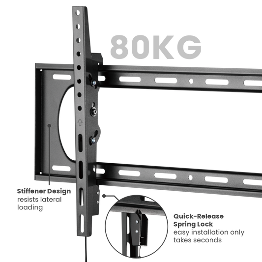 VSYS VS01A-46T tilt TV wall mount, 80kg capacity, stiffener design and quick-release spring lock