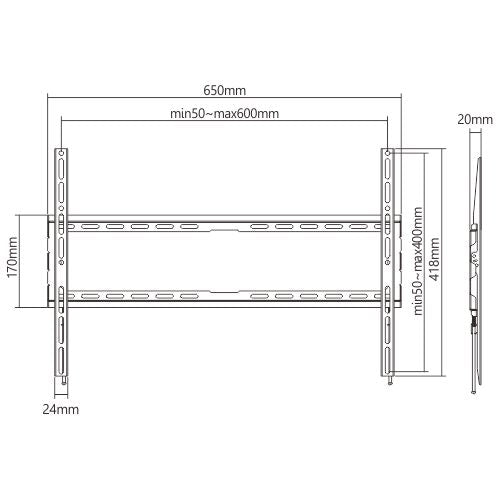 VSYS VS01E-46F wall mount dimensions diagram