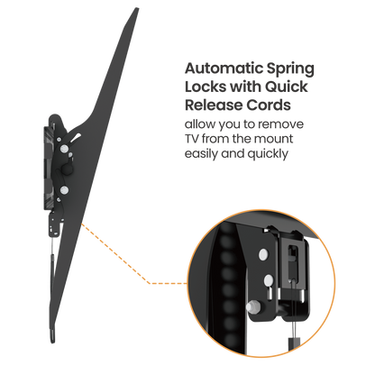 VSYS VS01XL-810T tilt TV wall mount automatic spring locks with quick-release cords