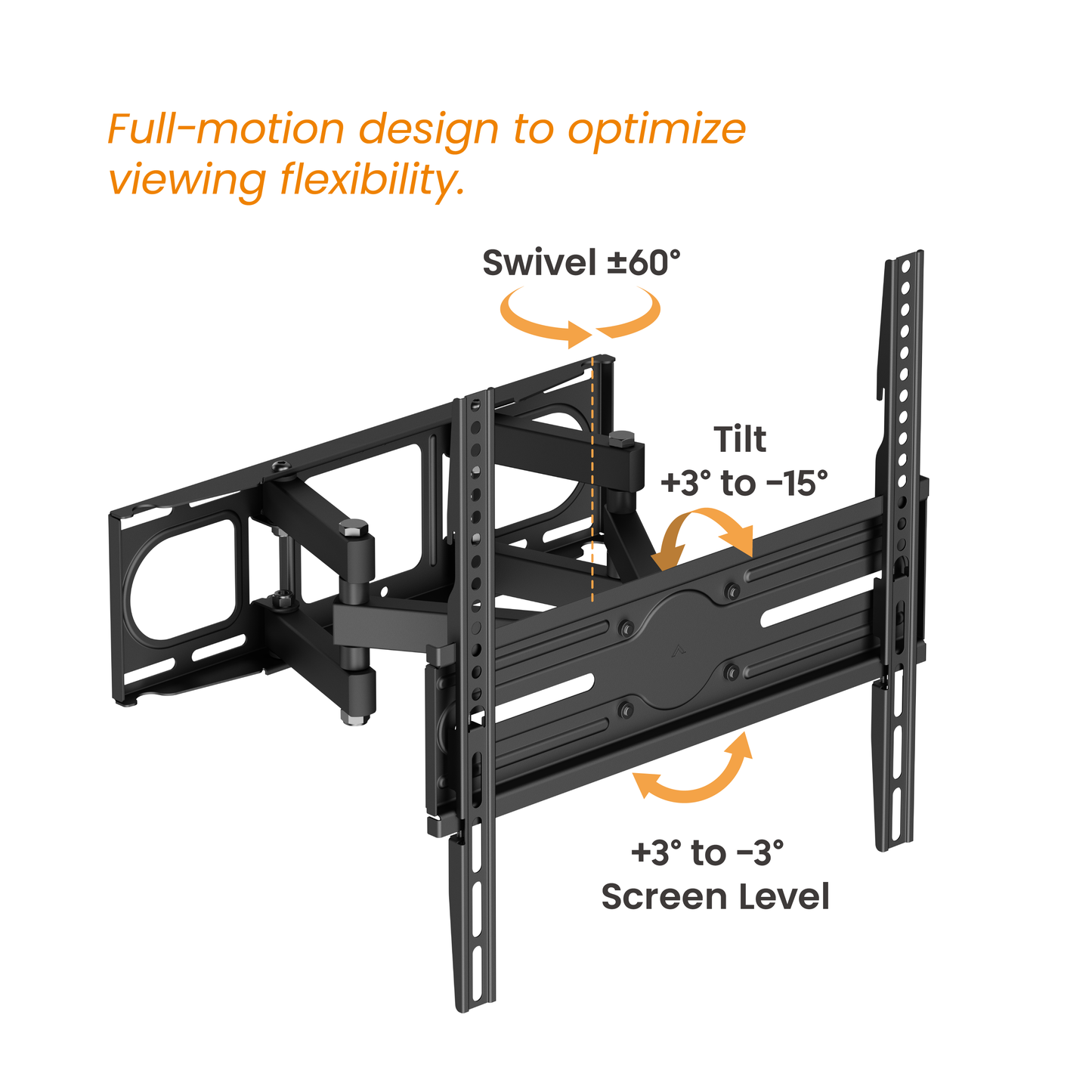 VSYS VS02SE-446 mount showing tilt and swivel range