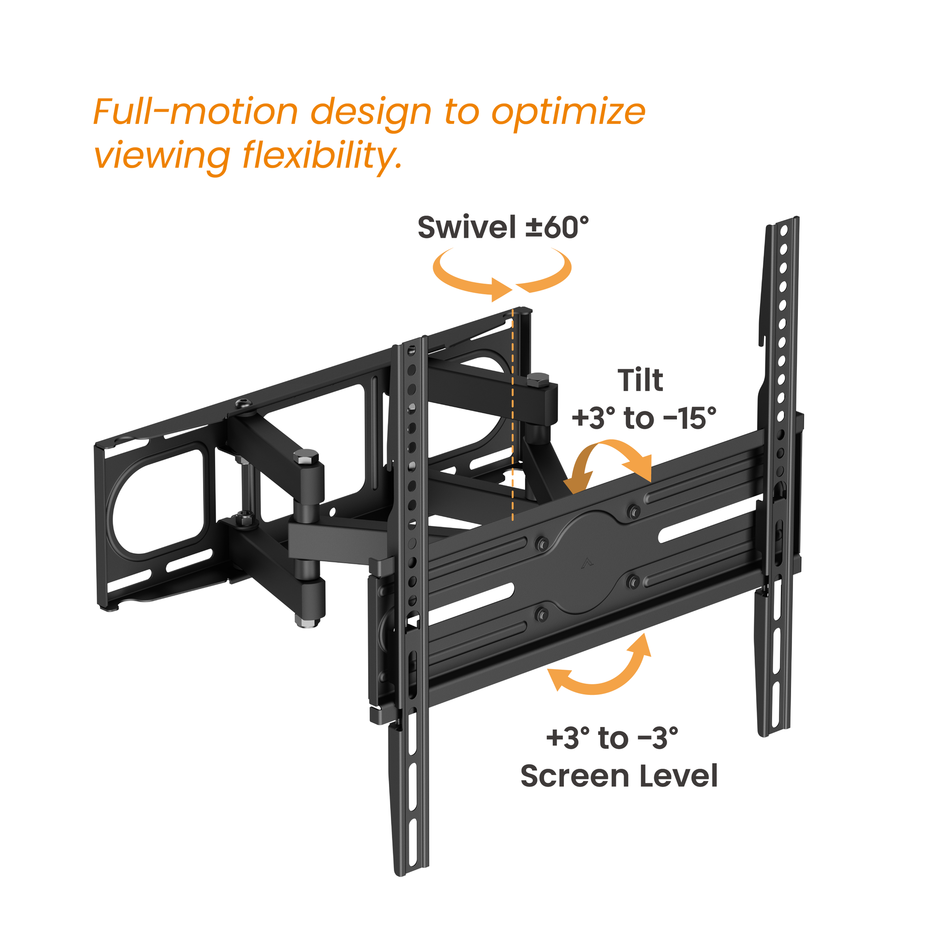 VSYS VS02SE-446 mount showing tilt and swivel range