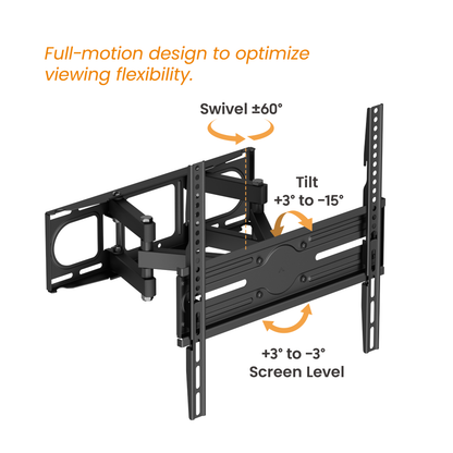 VSYS VS02SE-446 mount showing tilt and swivel range