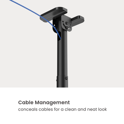 VSYS VCM-CE1546BL dual screen ceiling mount integrated cable management
