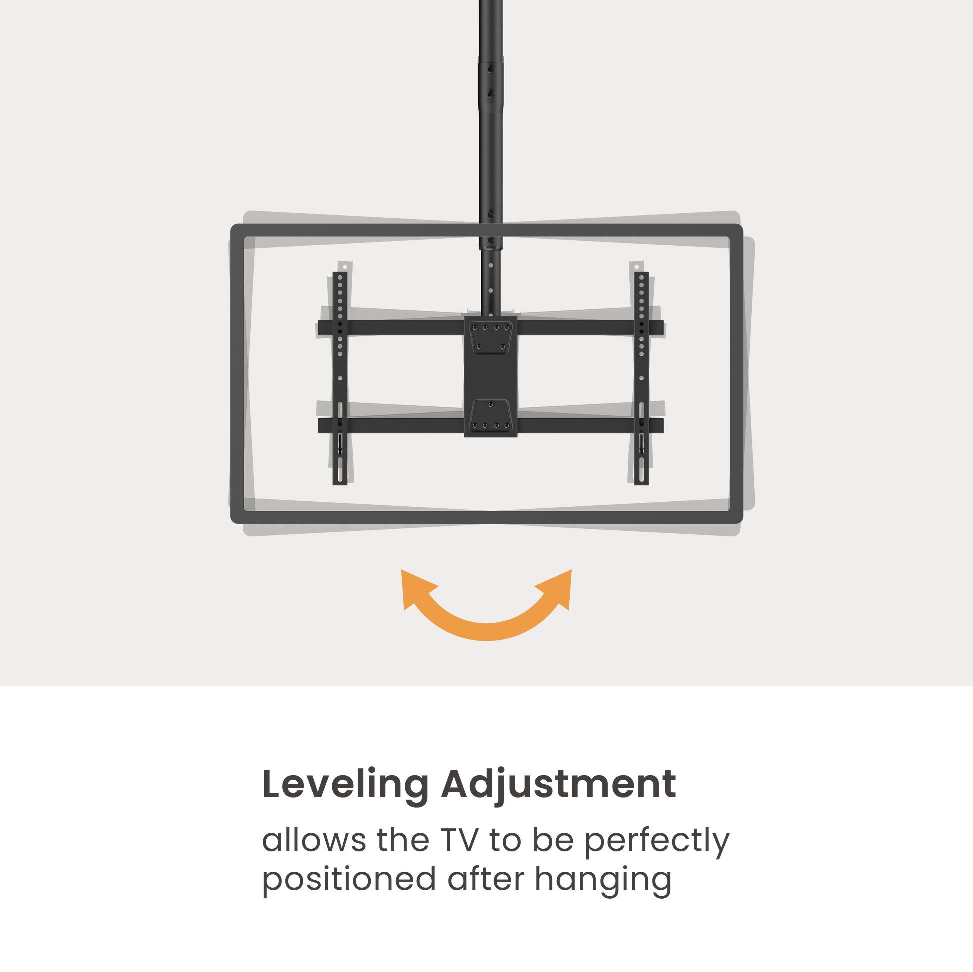 VSYS VCM-CE1546BL dual screen ceiling mount leveling adjustment feature