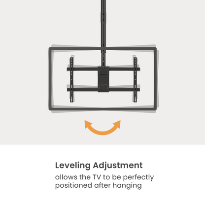 VSYS VCM-CE1546BL dual screen ceiling mount leveling adjustment feature